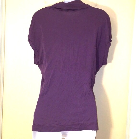 Anthropologie LA Made Purple Cotton Cowl Neck Top-Size Small - Picture 7 of 7